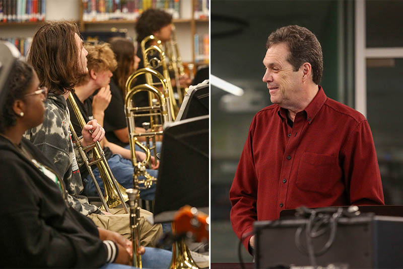 Saturday was filled with jazz education for teachers AND students at Berkner High School in Richardson, Texas! Five public school music educators joined Rich DeRosa for a master class for music educators. Rich is the Director of Jazz Composition and Arranging at the University of North Texas. He focused the discussion on the music topics of most interest to the attendees, selected by them. Rich also worked with the Berkner High School Jazz Band. The band is directed by Marco Samperio, DMA, who is also associate band director for the school. Rich said this master class delved into improv heavily, as some of the teachers were interested in bebop and playing chromatically. Class topic options include improv, scat, rhythm section, small group performance, unified ensemble sound, choosing appropriate repertoire, conducting and effective rehearsals. Marco said the educators learned a lot, and "it was also wonderful to have Rich work with my kids on improvisation. I'm looking forward to continuing to extend everything that he did with them after our concert on April 30, 2024." He added, "Rich, your knowledge and expertise have made a significant impact on our teaching methods. Your insights on bebop had my head spinning in the best way possible. I hope we at HAPCO can sponsor another workshop with you in the future. Thank you again for everything!" Great day for our Dallas area jazz cats!
