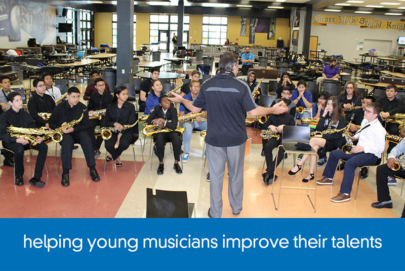 youth jazz band rehearsal