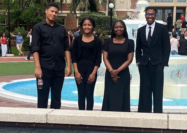 Evans High School violinists at the FSU String Orchestra Camp