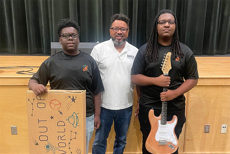 Peyton and Rodney guitar donations